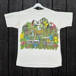 Vintage Y2K Costa Rica Rainforest T Shirt Men's Medium - Distressed Thrashed
